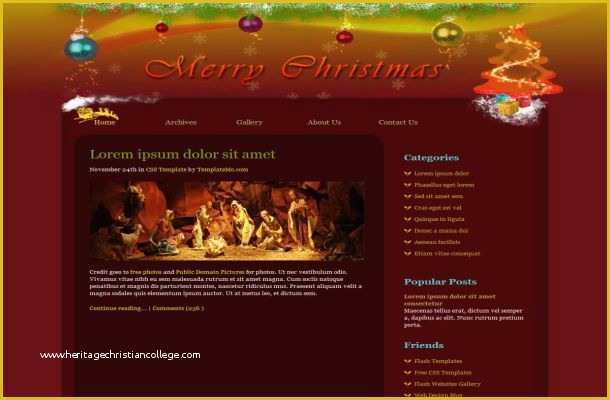 Holiday Website Templates Free Of Free Css Christmas Brown Green Website Template