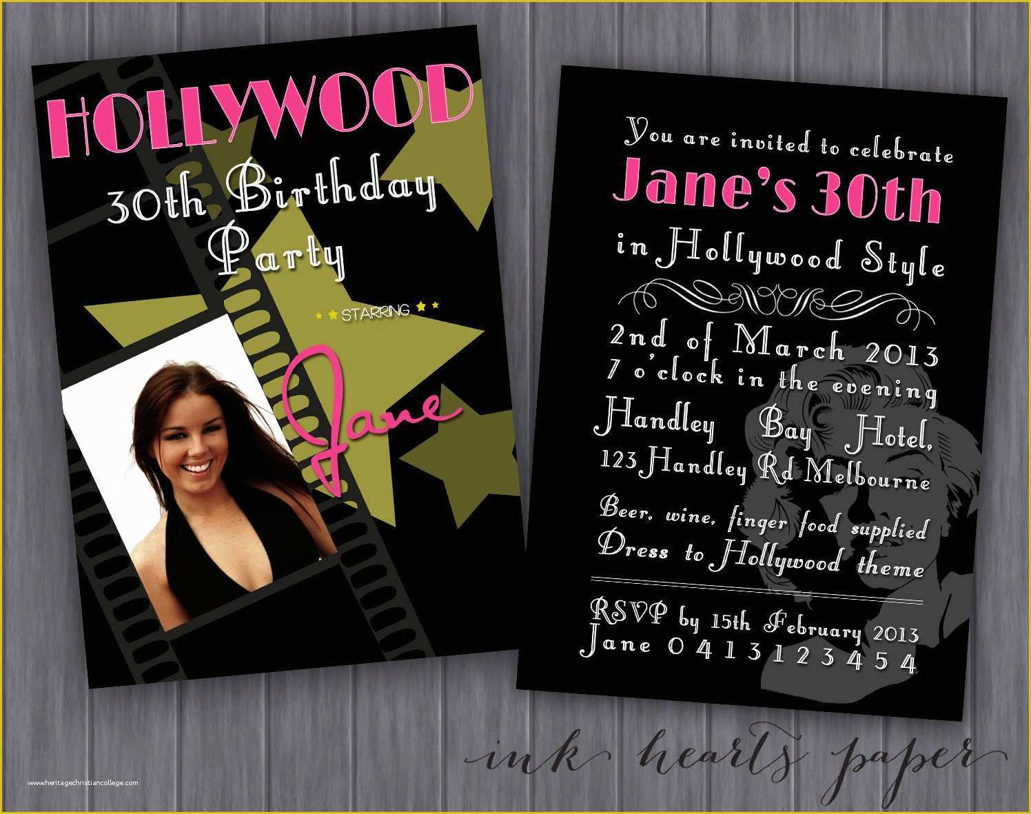 Hollywood themed Invitations Free Templates Of Diy Printable Hollywood theme Birthday Party Invitation