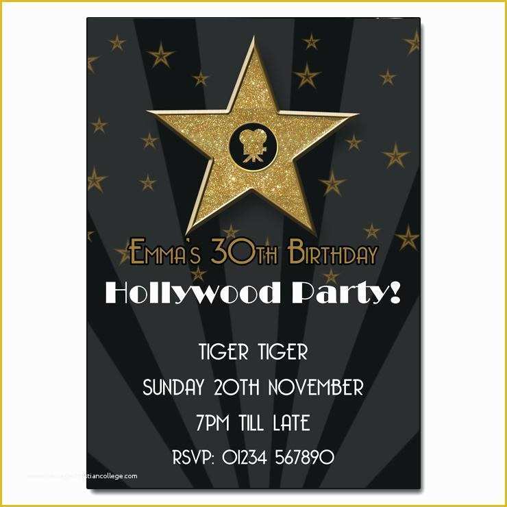 Hollywood themed Invitations Free Templates Of Free Hollywood theme Party Invitation Templates