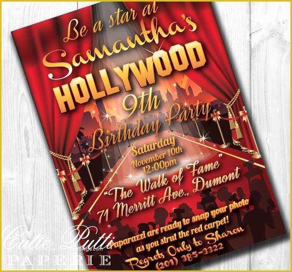 Hollywood themed Invitations Free Templates Of Hollywood Party Invitations Hollywood Invitation Hollywood