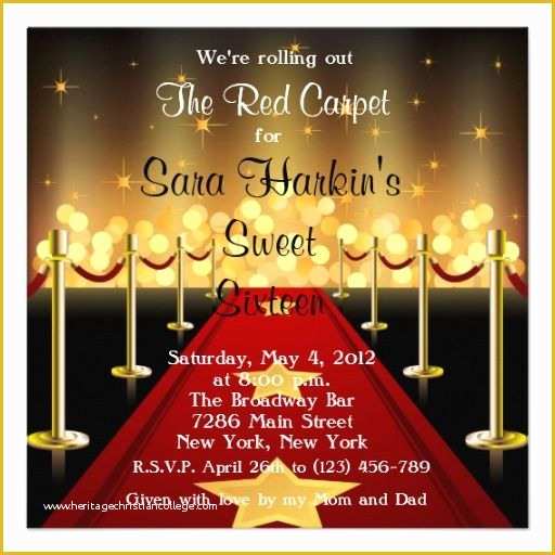 Hollywood themed Invitations Free Templates Of Hollywood Sweet 16 On Pinterest