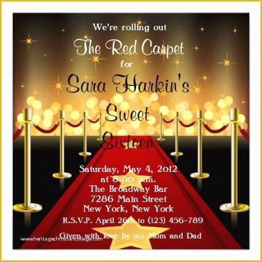 Hollywood themed Invitations Free Templates Of Hollywood Sweet 16 On Pinterest