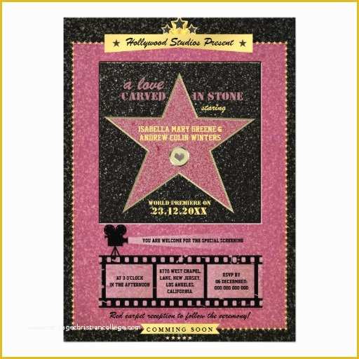 Hollywood themed Invitations Free Templates Of Personalized Hollywood theme Invitations
