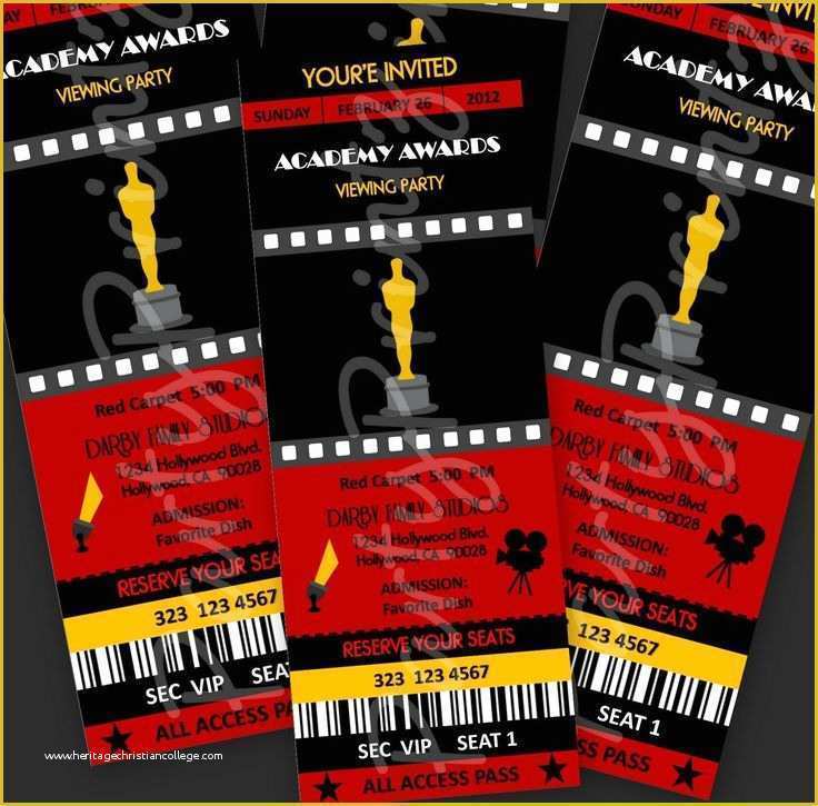 Hollywood themed Invitations Free Templates Of Printable Academy Awards Oscars Hollywood Party