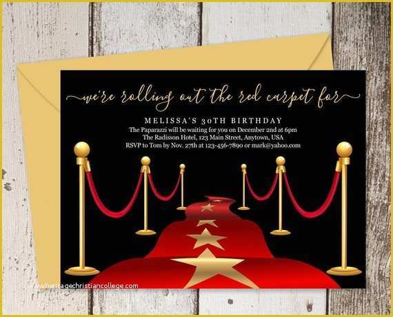 Hollywood themed Invitations Free Templates Of Printable Red Carpet Invitation Template Hollywood theme