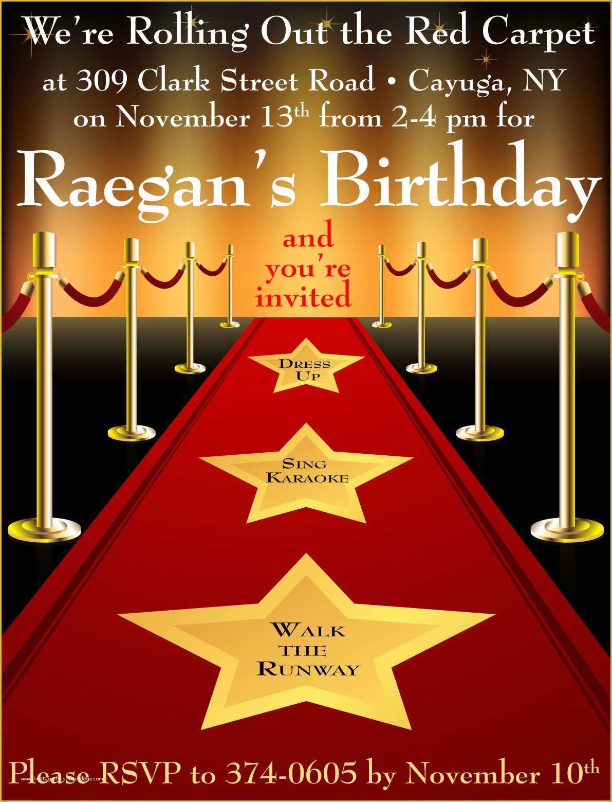 Hollywood themed Invitations Free Templates Of Red Carpet Invitations Templates