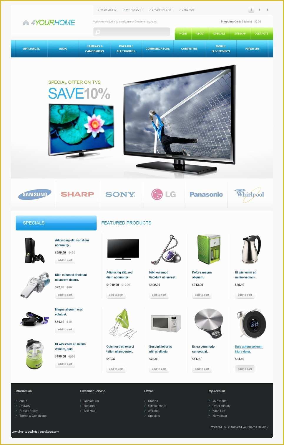 Home Appliances Website Template Free Download Of Appliances for Home Opencart Template Web Design