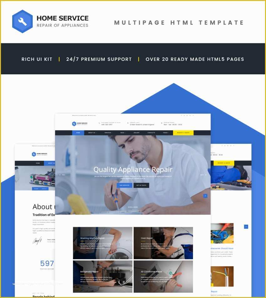 60 Home Appliances Website Template Free Download