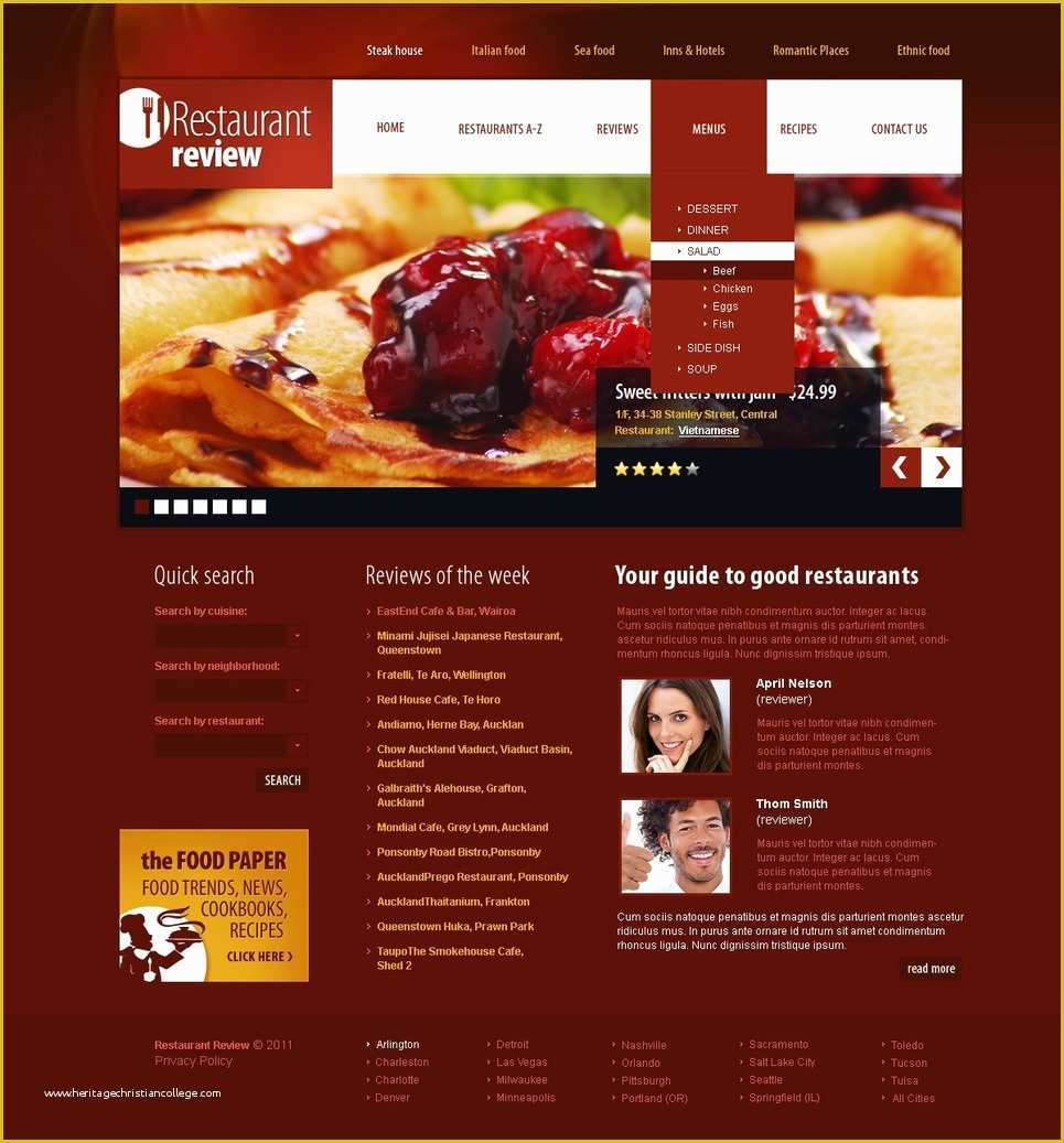 Home Appliances Website Template Free Download Of Restaurant Reviews Website Template Web Design Templates
