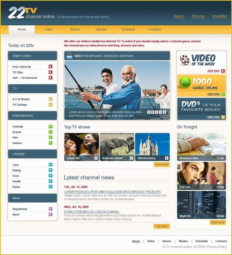 Home Appliances Website Template Free Download Of Tv Channel Website Template