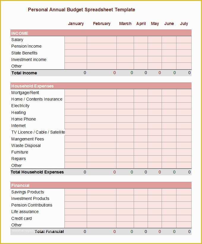 Home Budget Spreadsheet Template Free Of 5 Yearly Bud Templates Word Excel Pdf