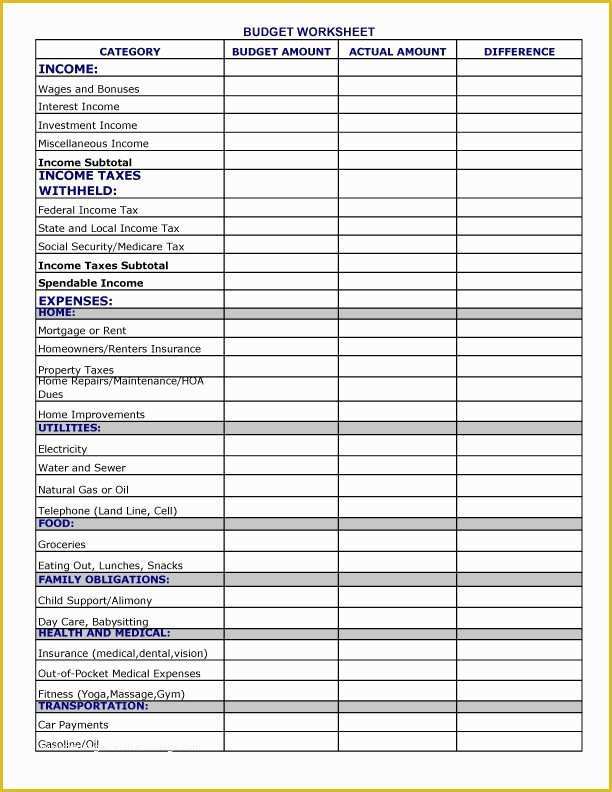 Home Budget Spreadsheet Template Free Of Free Printable Personal Bud Worksheet