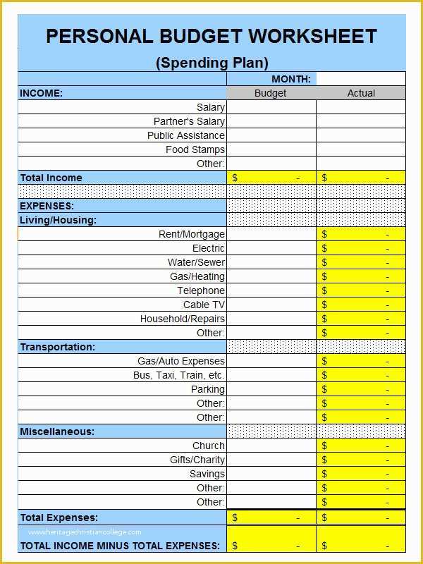 Home Budget Spreadsheet Template Free Of Personal Bud Template 10 Download Free Documents In