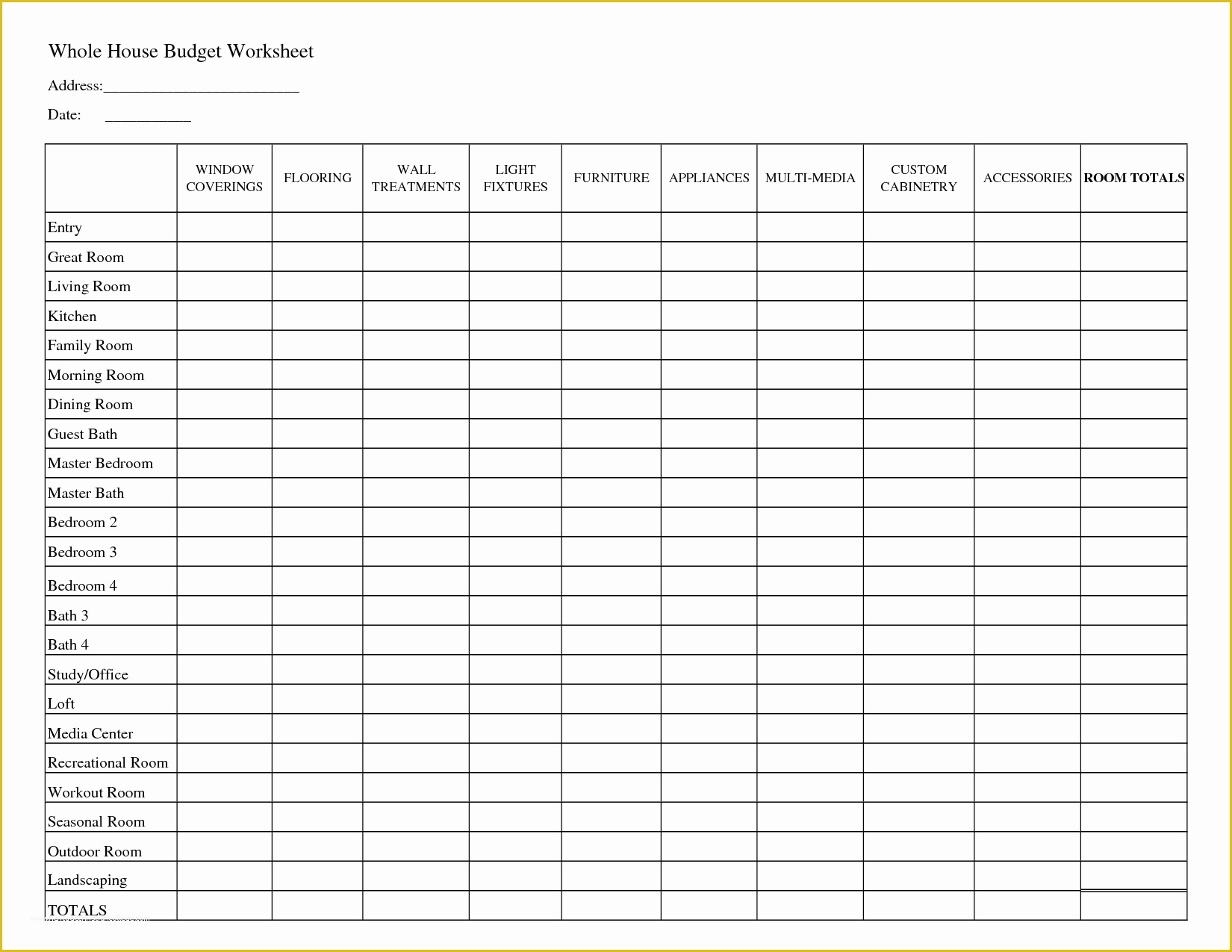Home Budget Spreadsheet Template Free Of Printable Household Bud Worksheets