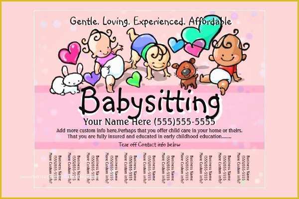 Home Daycare Flyers Free Templates Of Babysitting Advert Entown Posters