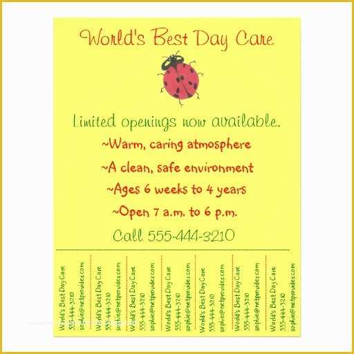 Home Daycare Flyers Free Templates Of Child Care Flyer Day Care Flyer W Tear Off Info