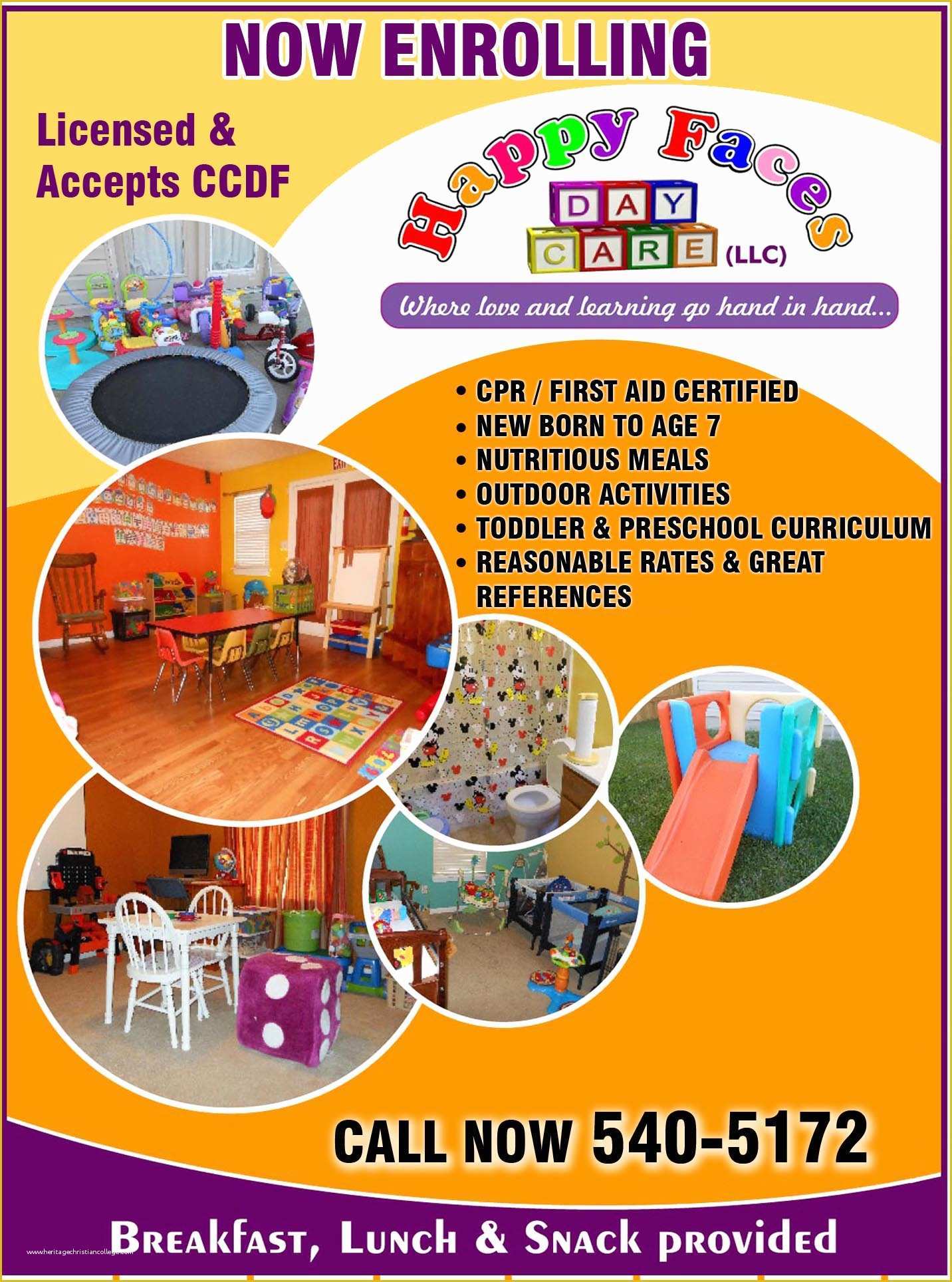 Home Daycare Flyers Free Templates Of Happy Faces Home Daycare Llc 