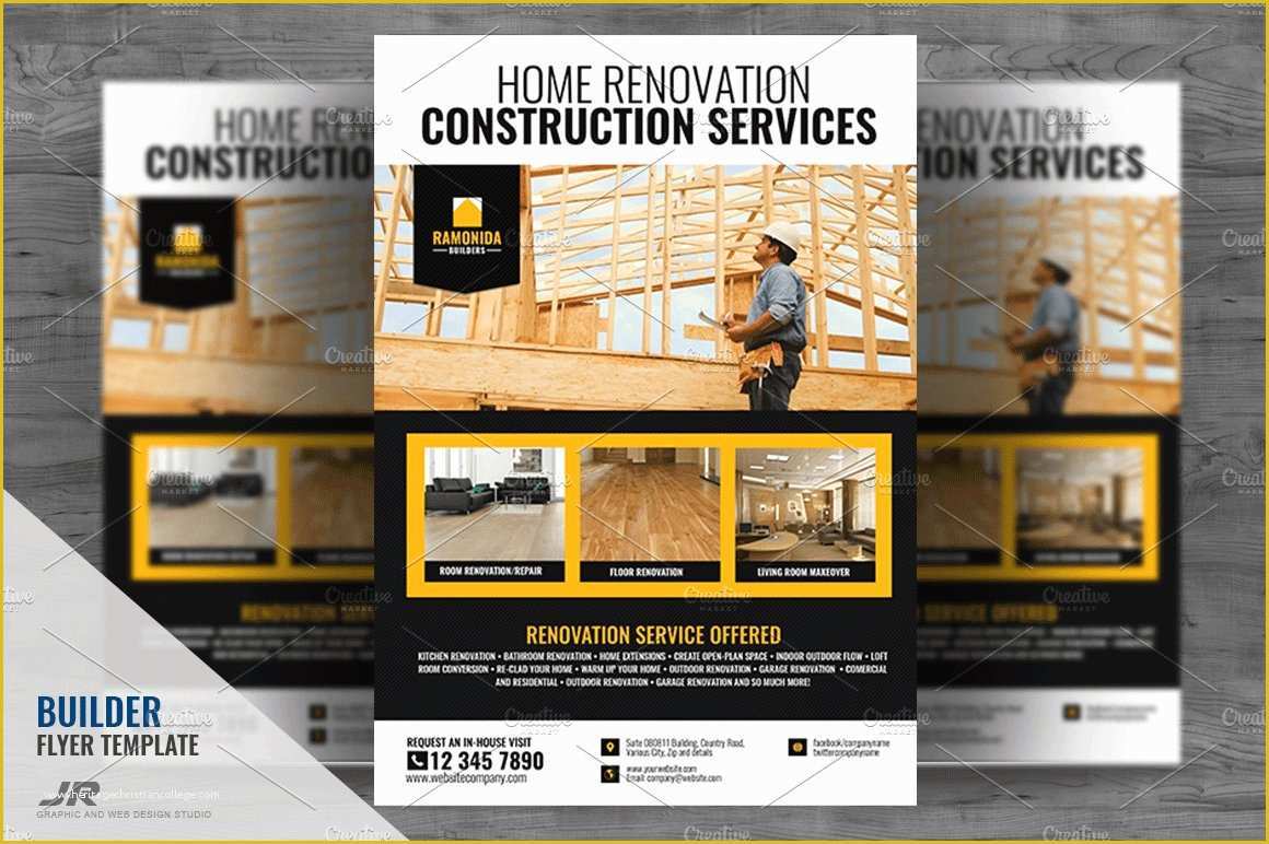 Home Improvement Flyer Template Free Of Construction Pany Flyer Design Flyer Templates