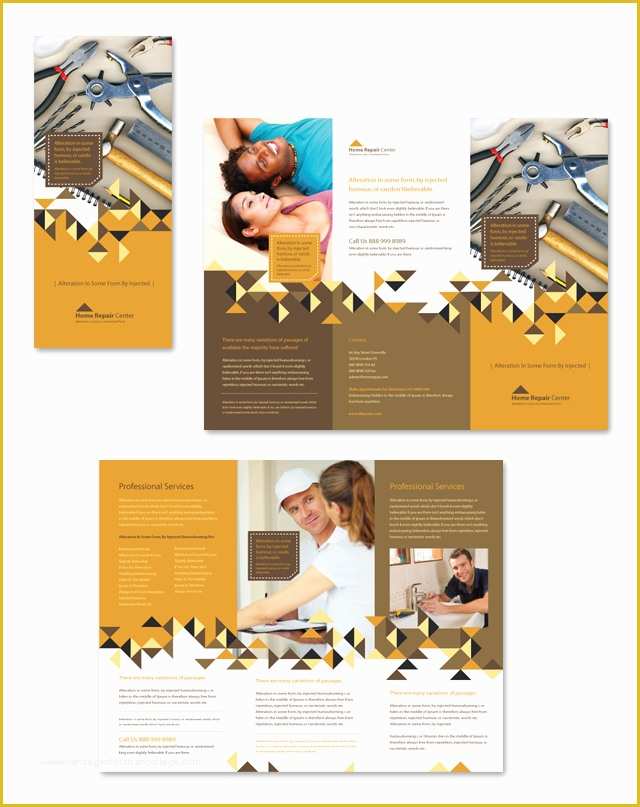 Home Improvement Flyer Template Free Of Home Repair Tri Fold Brochure Template