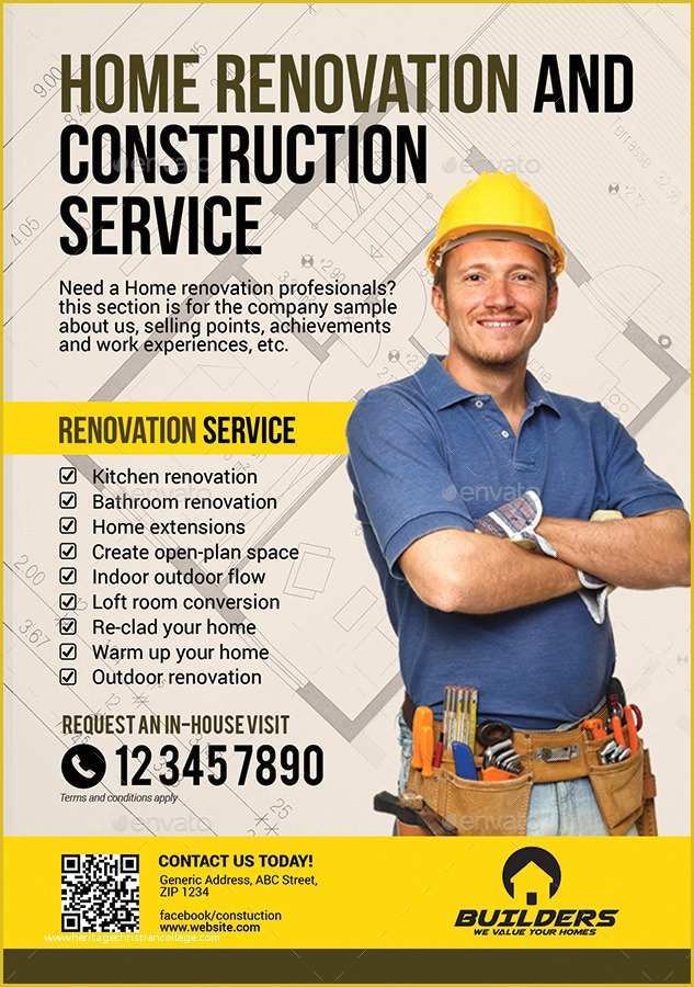 Home Improvement Flyer Template Free Of Pany Construction and Building Flyer by Artchery