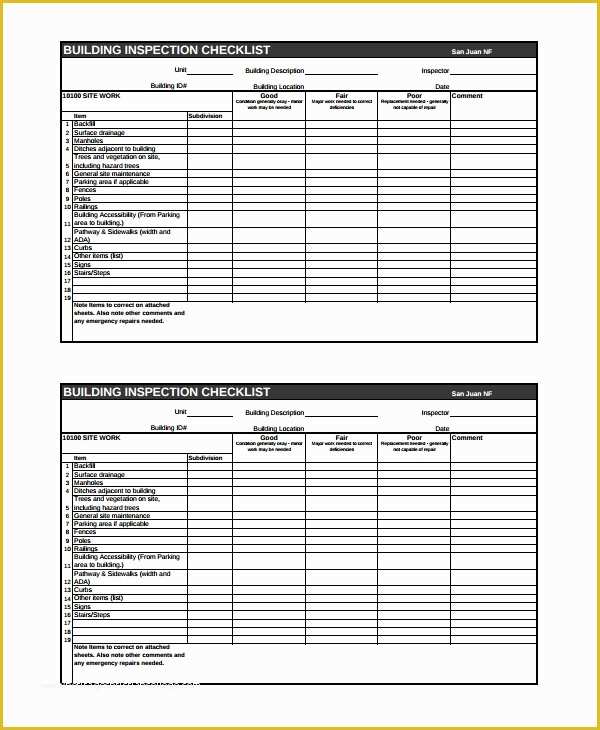 Home Inspection form Template Free Of 15 Sample Home Inspection Checklist Templates