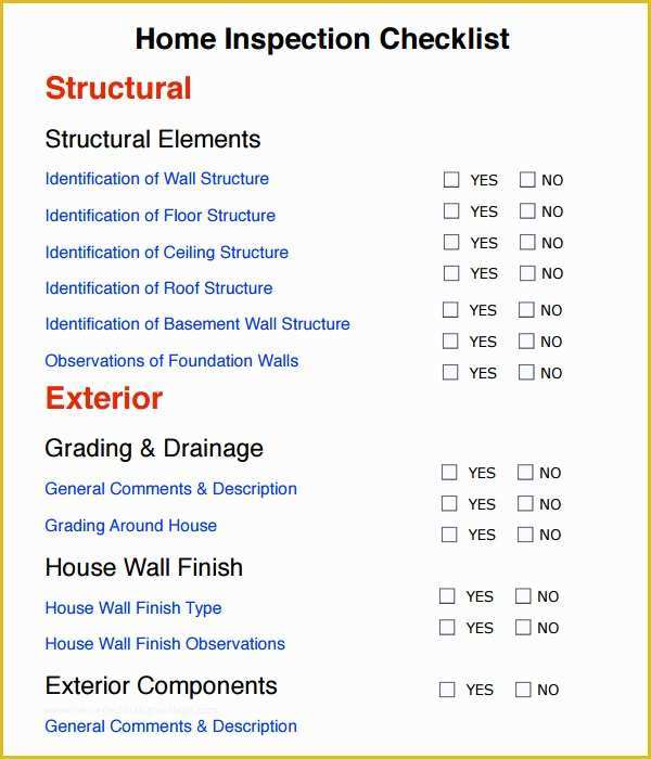 Home Inspection form Template Free Of 8 Sample Home Inspection Checklist Templates to Download