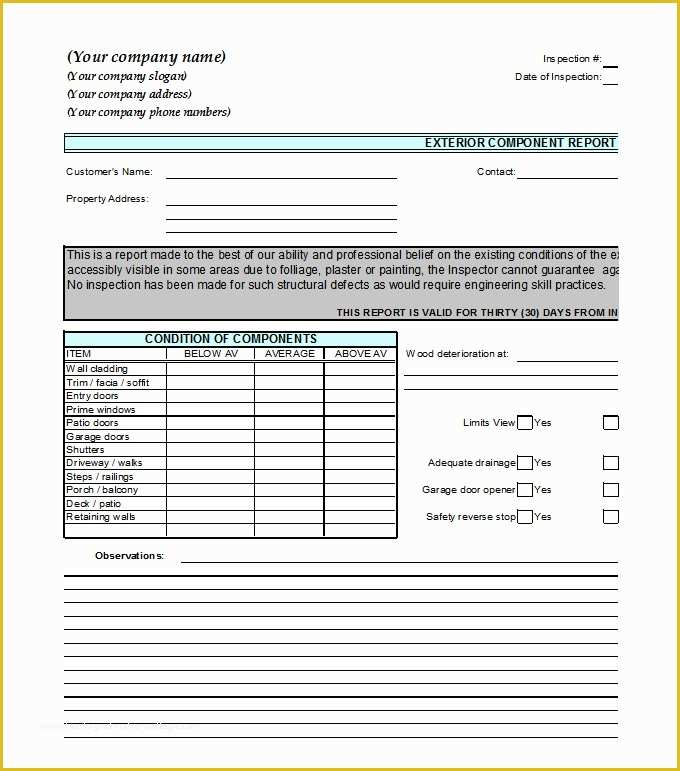 Home Inspection form Template Free Of 9 Sample Home Inspection Report Templates