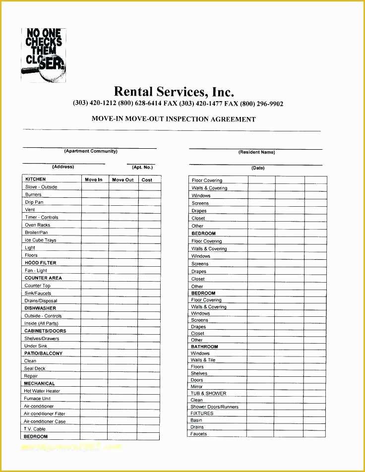 Home Inspection form Template Free Of Apartment Maintenance Checklist Template Apartment