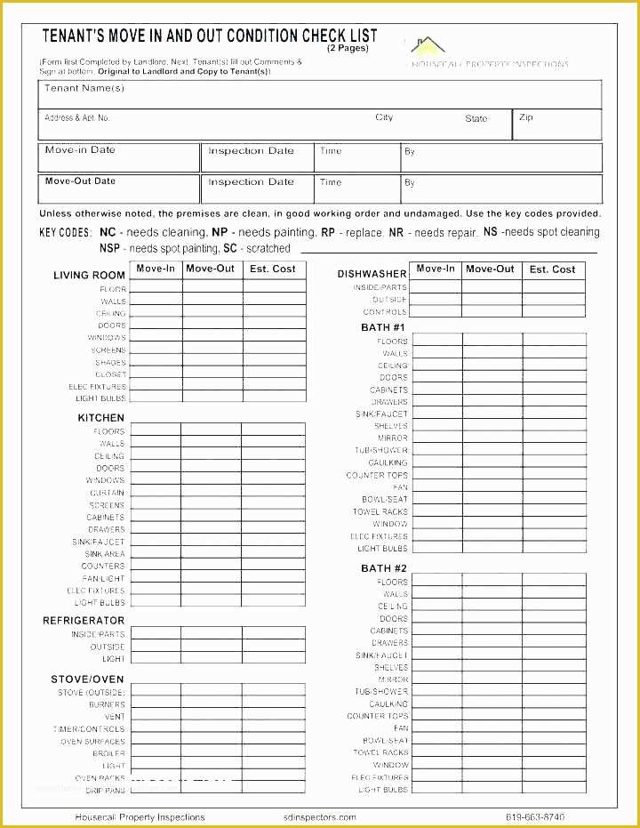 Home Inspection form Template Free Of Home Inspection Checklist Template Free