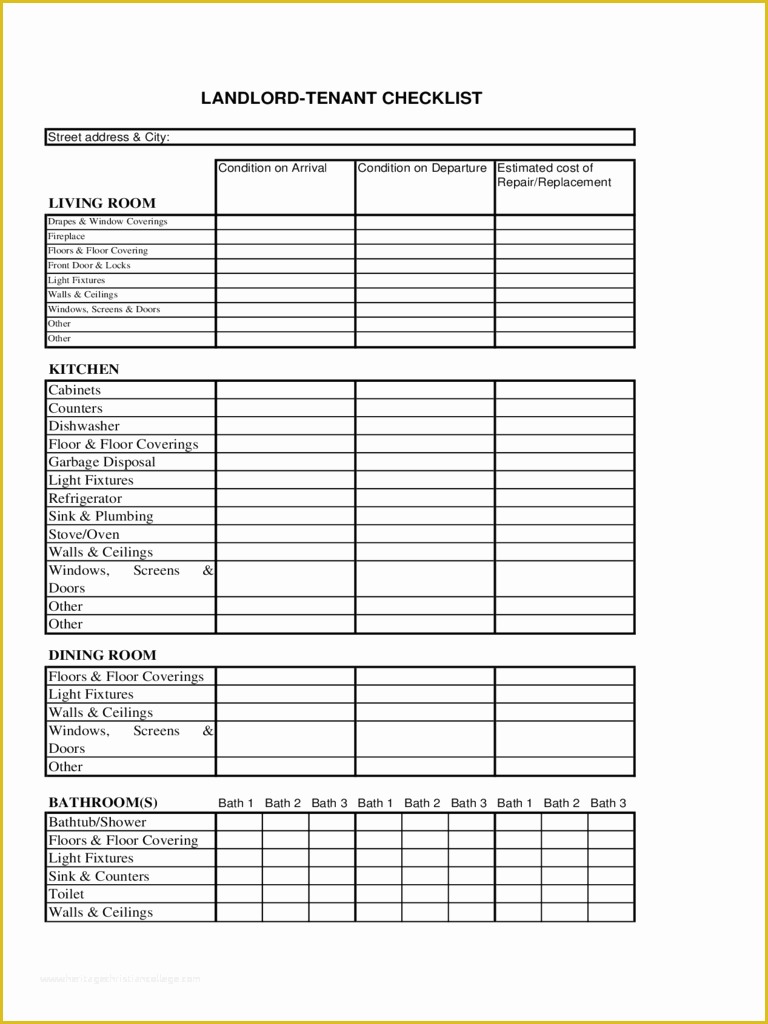 Home Inspection form Template Free Of Landlord Inspection Checklist Template 6 Free Templates