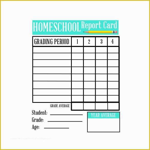 Homeschool High School Report Card Template Free Of Homeschool Report Card Template 6 Download Documents In