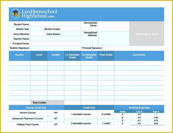 Homeschool High School Report Card Template Free Of Report Card Template – 21 Free Excel Pdf Documents