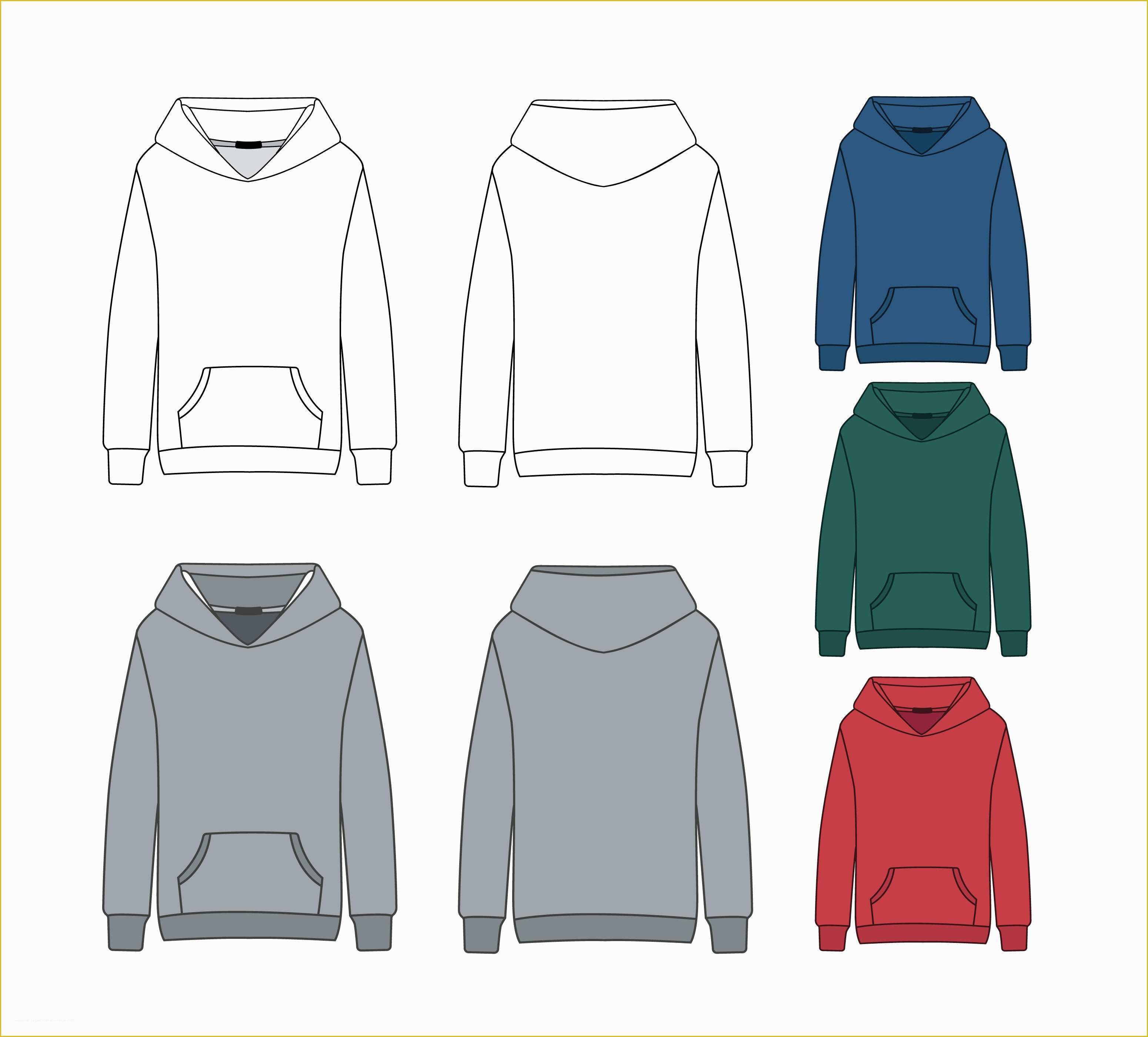 Hoodie Design Template Free Of Blank Hoo Template Download Free Vector Art Stock