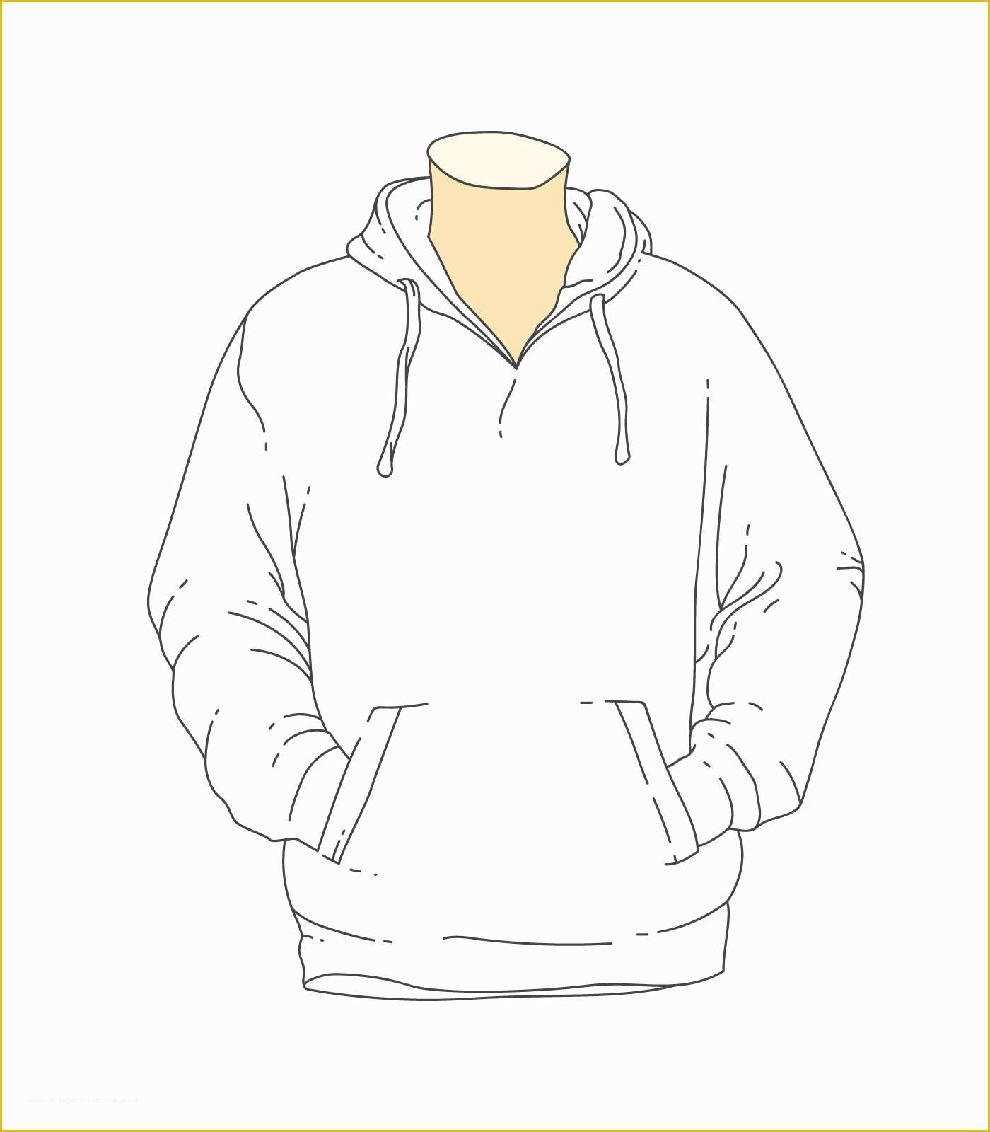 Hoodie Design Template Free Of Blank White Outline Hooded Sweatshirt Template Download