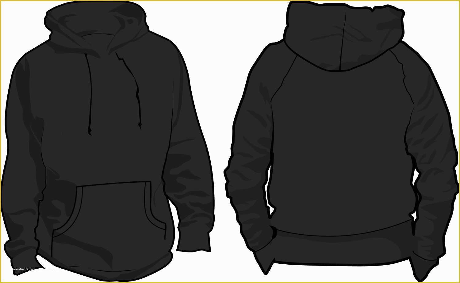 Vector Black Hoodie Template