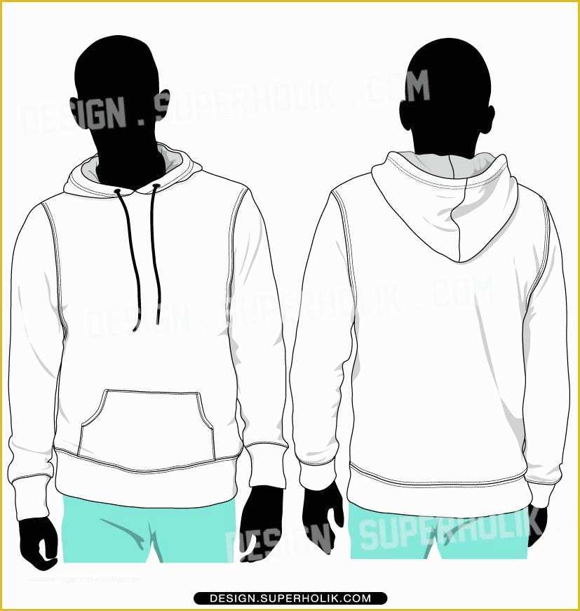 Hoodie Design Template Free Of Pullover Hoo Vector Set Model &amp; Flat