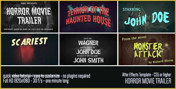 Horror Movie Trailer Template Free Of Horror Movie Trailer by Doru
