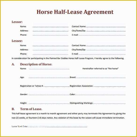 Horse Boarding Contract Template Free Of Horse Boarding Agreement Template Ghostclothingco