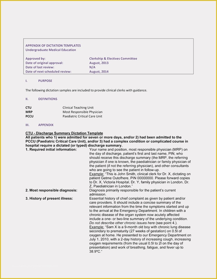 Hospital Discharge Template Free Of 11 Free Discharge Summary forms In General format