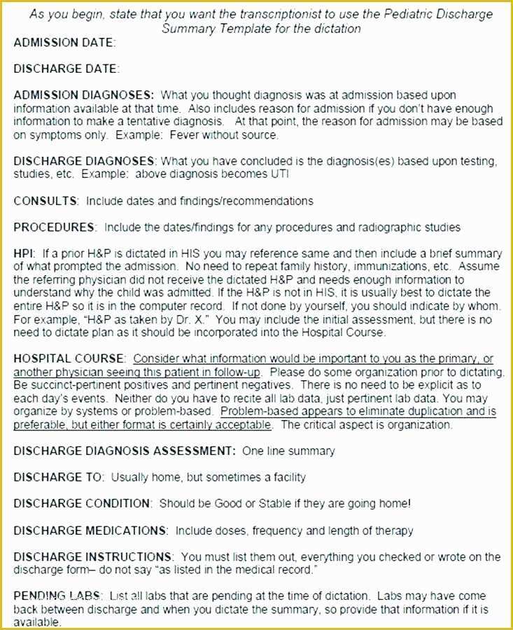 Hospital Discharge Template Free Of Emergency Room Discharge Papers Template Beautiful Patient