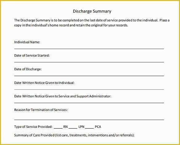 Hospital Discharge Template Free Of Sample Discharge Summary 13 Documents In Word Pdf