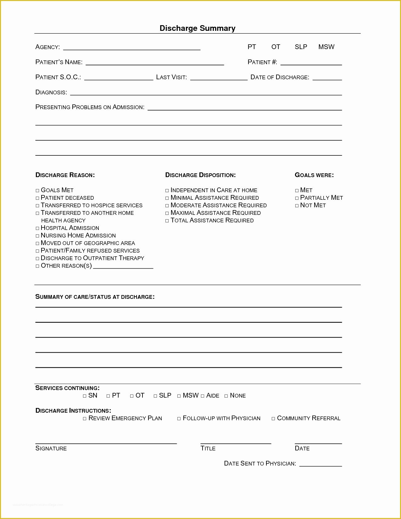 Hospital Discharge Template Free Of Search Results for “discharge Summary Example” – Calendar 2015