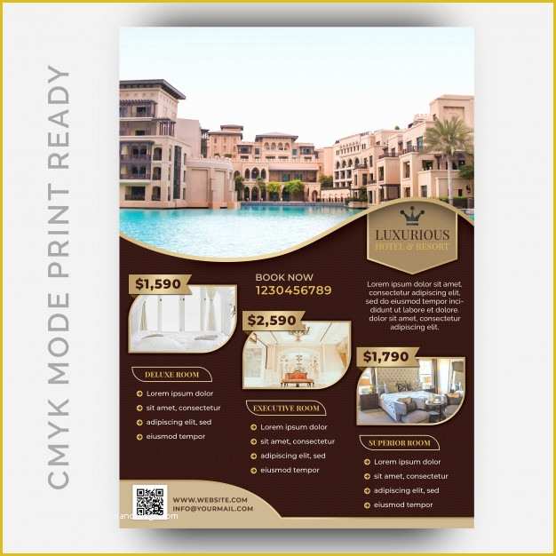 Hotel Brochure Templates Free Download Of Luxury Hotel Template for Poster Flyer Psd File