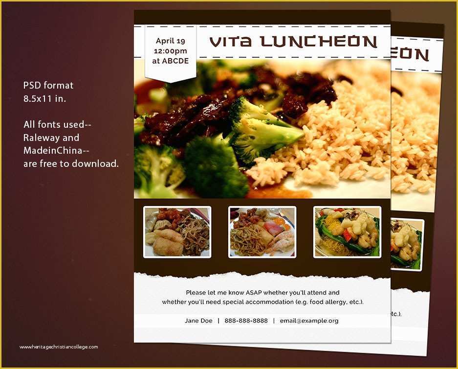 Hotel Flyer Templates Free Download Of Free Flyer Psd Template Invitation to A Luncheon by