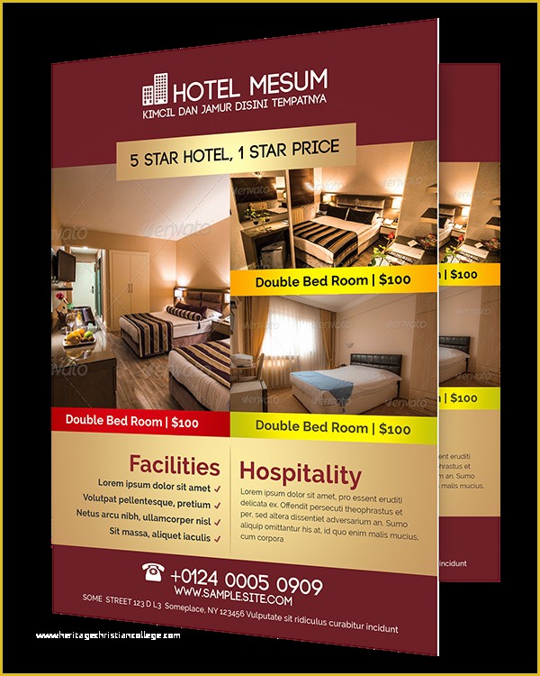 Hotel Flyer Templates Free Download Of Hotel Promotion Flyer On Behance