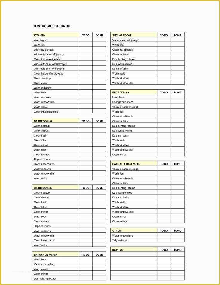 House Cleaning Checklist Template Free Of 1000 Images About Cleaning Checklist On Pinterest