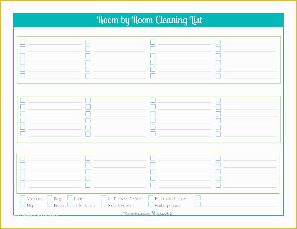 House Cleaning Checklist Template Free Of Blank Cleaning Checklist Template