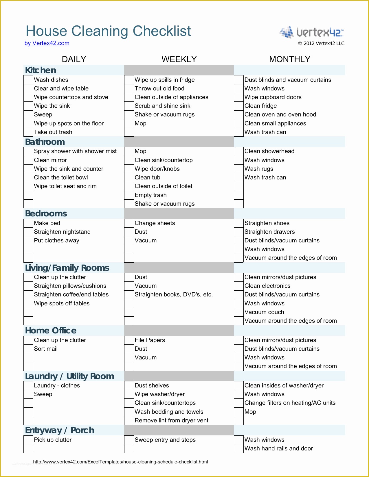 House Cleaning Checklist Template Free Of Download House Cleaning Checklist Template Excel