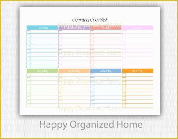 House Cleaning Checklist Template Free Of Editable Cleaning Schedule Template