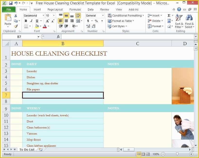 House Cleaning Checklist Template Free Of Free House Cleaning Checklist Template for Excel
